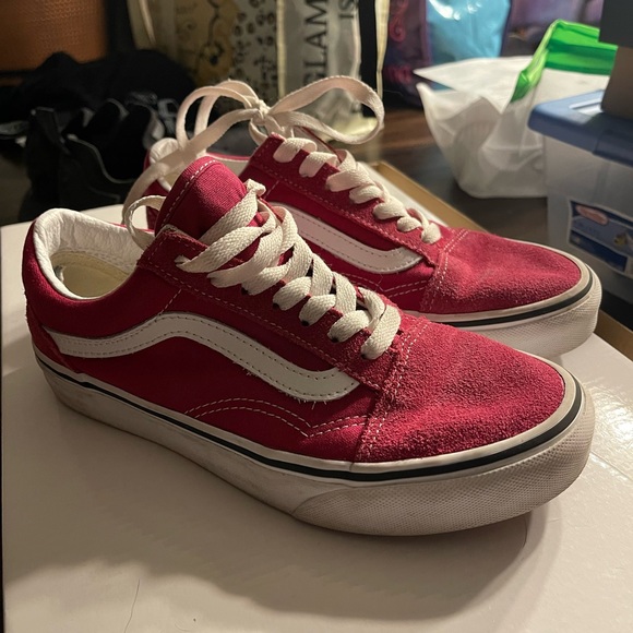 Burgundy Suede Vans Sneaker - Picture 1 of 2